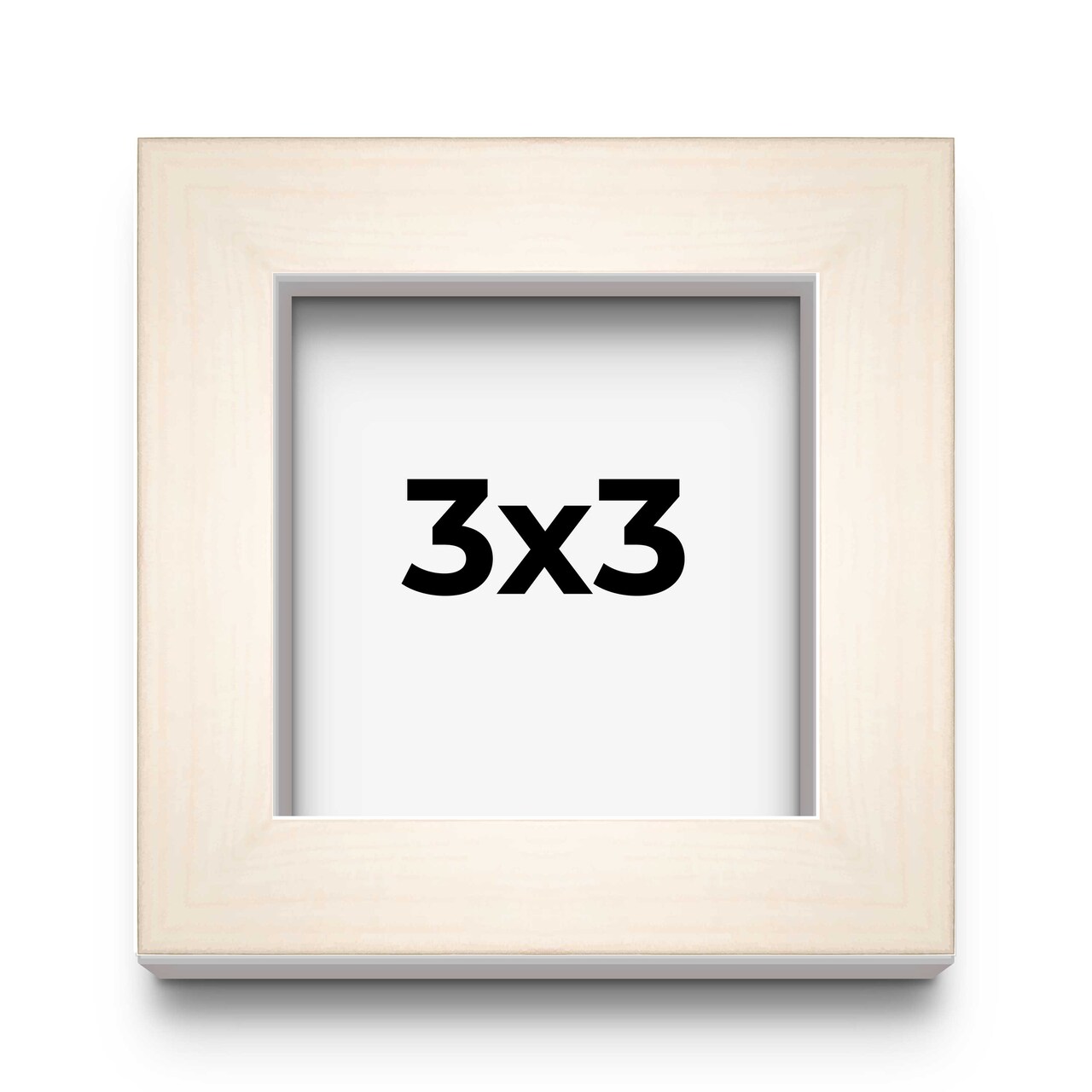 Square Shadow Box 3/4" Depth White Picture Frame - UV Acrylic, Backing, Hanging Hardware